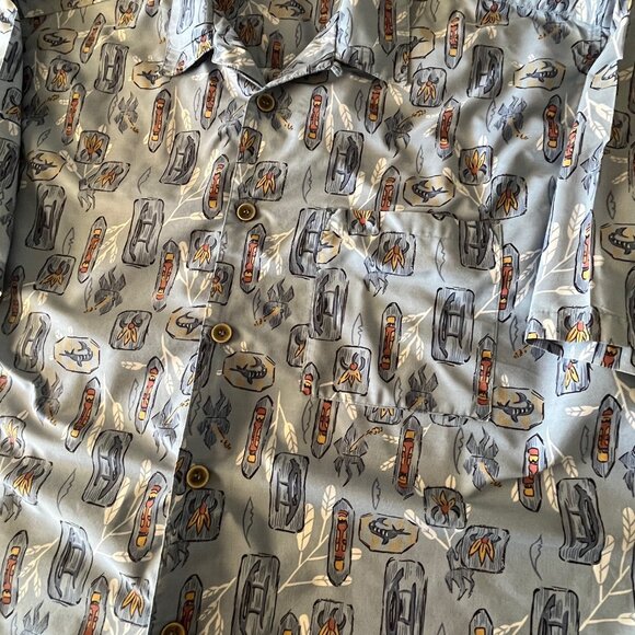 OP Sport Hawaiian Shirt Broadbill Swordfish Tiki Outrigger 2XL Ocean Pacific - Picture 7 of 7